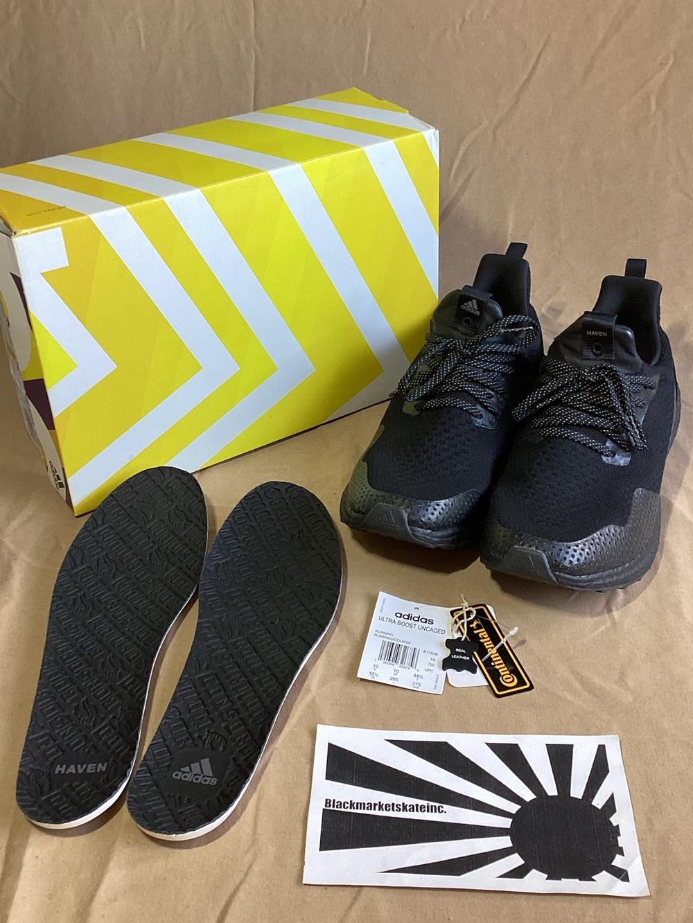 Haven x Adidas Consortium UltraBoost Uncaged Triple Black BY2638 Men's Size 10.5